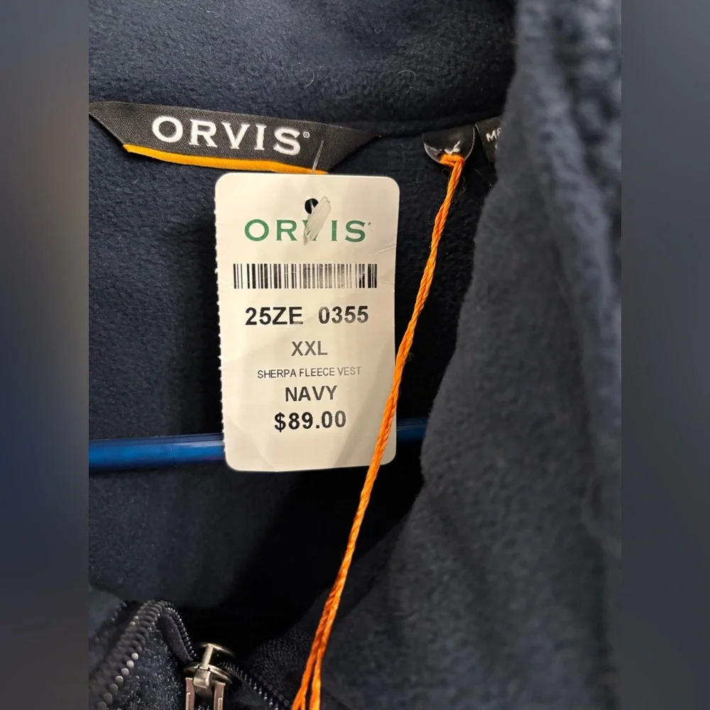 Orvis Dark Blue Sherpa Fleece Vest